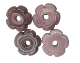 FLOWER SHAPED FURNACE GLASS BEADS- 30X10 MM PER PACKET OF 4 PCS- (FL-005)